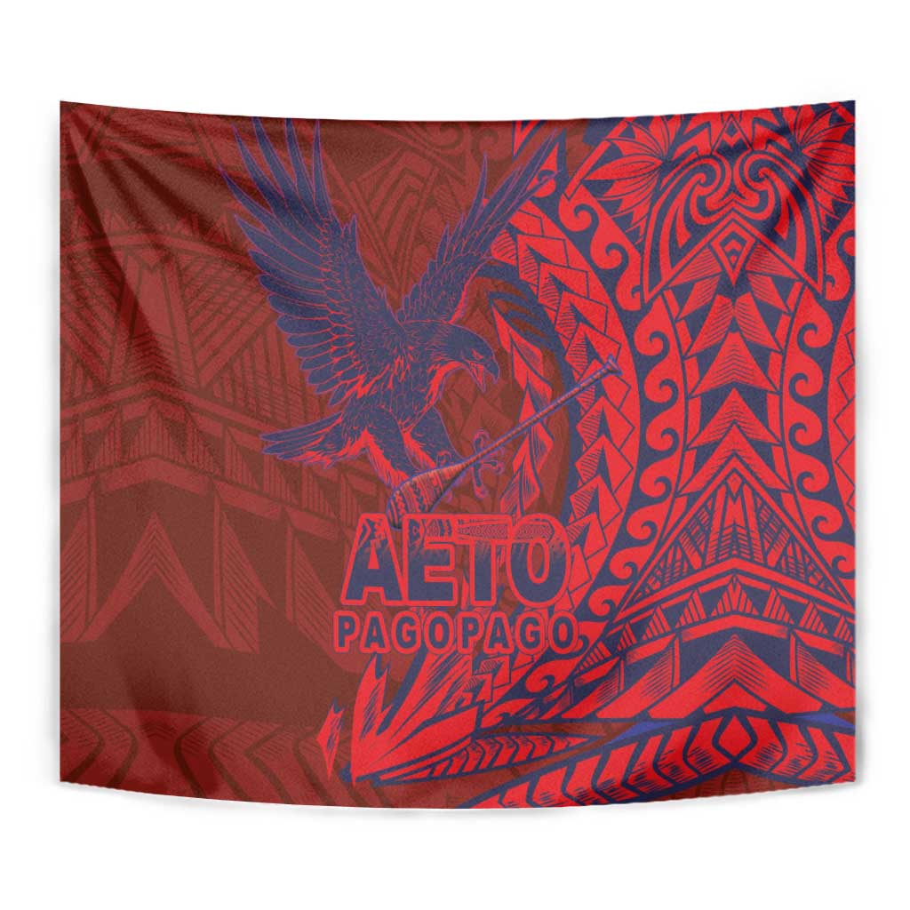 American Samoa Pago Pago Aeto Tapestry Wingstyle Red-Blue Color LT03 - Polynesian Pride