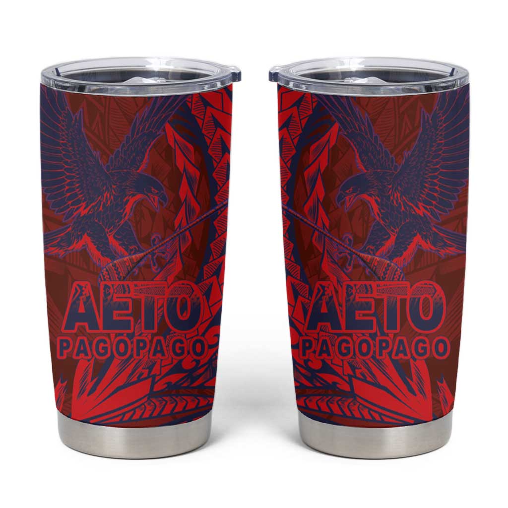 American Samoa Pago Pago Aeto Tumbler Cup Wingstyle Red-Blue Color LT03 Red - Polynesian Pride
