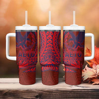 American Samoa Pago Pago Aeto Tumbler With Handle Wingstyle Red-Blue Color LT03 - Polynesian Pride