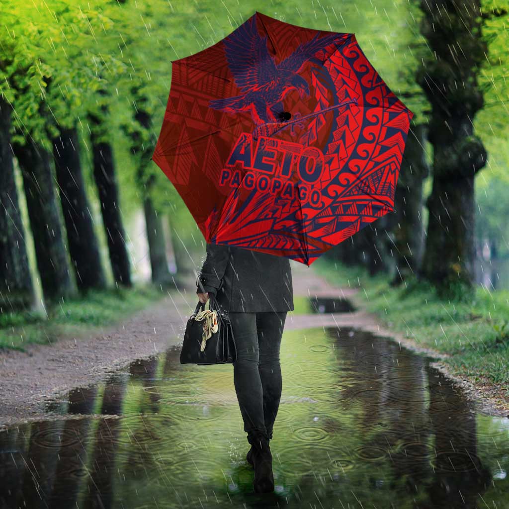 American Samoa Pago Pago Aeto Umbrella Wingstyle Red-Blue Color LT03 - Polynesian Pride