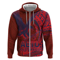 American Samoa Pago Pago Aeto Zip Hoodie Wingstyle Red-Blue Color LT03 Zip Hoodie Red - Polynesian Pride