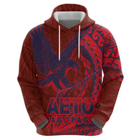 American Samoa Pago Pago Aeto Zip Hoodie Wingstyle Red-Blue Color LT03 - Polynesian Pride