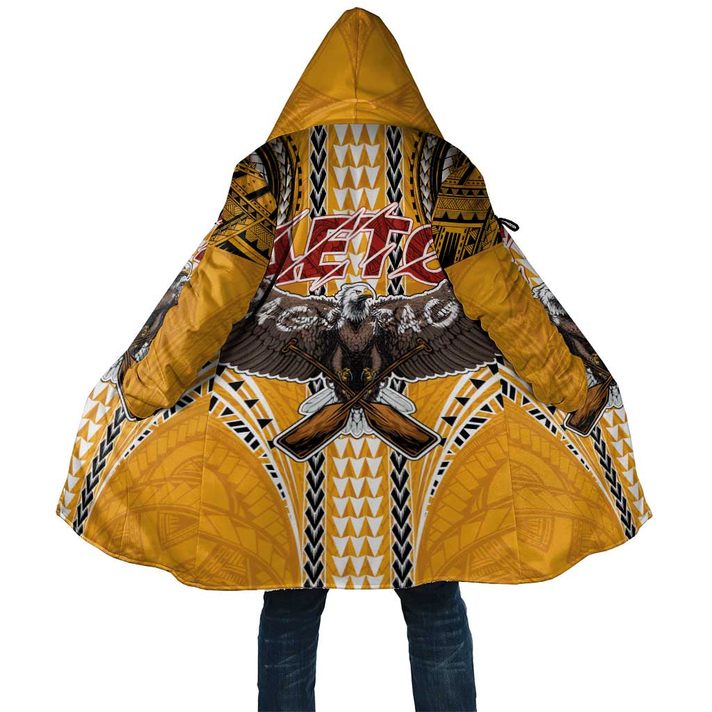 American Samoa Pago Pago Aeto Cloak Bald Eagle with Polynesian Art Tattoos LT03 Unisex Yellow - Polynesian Pride