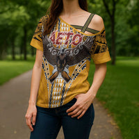 American Samoa Pago Pago Aeto Cross Shoulder Shirt Bald Eagle with Polynesian Art Tattoos LT03 - Polynesian Pride