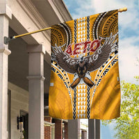 American Samoa Pago Pago Aeto Garden Flag Bald Eagle with Polynesian Art Tattoos LT03 House Flag Yellow - Polynesian Pride