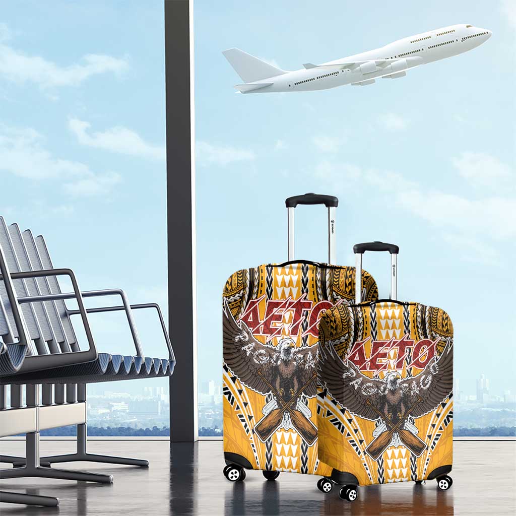 American Samoa Pago Pago Aeto Luggage Cover Bald Eagle with Polynesian Art Tattoos LT03 - Polynesian Pride
