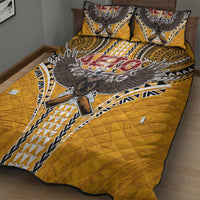 American Samoa Pago Pago Aeto Quilt Bed Set Bald Eagle with Polynesian Art Tattoos LT03 - Polynesian Pride