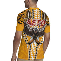 American Samoa Pago Pago Aeto Rugby Jersey Bald Eagle with Polynesian Art Tattoos LT03 - Polynesian Pride