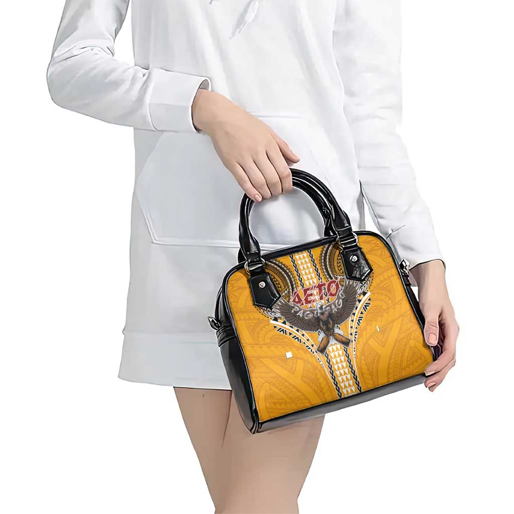 American Samoa Pago Pago Aeto Shoulder Handbag Bald Eagle with Polynesian Art Tattoos LT03 - Polynesian Pride