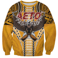 American Samoa Pago Pago Aeto Sweatshirt Bald Eagle with Polynesian Art Tattoos LT03 Unisex Yellow - Polynesian Pride