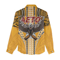 American Samoa Pago Pago Aeto Women Casual Shirt Bald Eagle with Polynesian Art Tattoos LT03 - Polynesian Pride