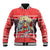 New Zealand Christmas Baseball Jacket Santa Catch The Wave Maori Pattern Retro Style LT03 Unisex Red - Polynesian Pride