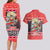 New Zealand Christmas Couples Matching Long Sleeve Bodycon Dress and Hawaiian Shirt Santa Catch The Wave Maori Pattern Retro Style LT03 - Polynesian Pride