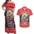 Custom New Zealand Christmas Couples Matching Off Shoulder Maxi Dress and Hawaiian Shirt Santa Catch The Wave Maori Pattern Retro Style LT03 Red - Polynesian Pride