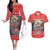 Custom New Zealand Christmas Couples Matching Off The Shoulder Long Sleeve Dress and Hawaiian Shirt Santa Catch The Wave Maori Pattern Retro Style LT03 Red - Polynesian Pride