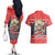 Custom New Zealand Christmas Couples Matching Off The Shoulder Long Sleeve Dress and Hawaiian Shirt Santa Catch The Wave Maori Pattern Retro Style LT03 - Polynesian Pride