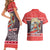 Custom New Zealand Christmas Couples Matching Short Sleeve Bodycon Dress and Hawaiian Shirt Santa Catch The Wave Maori Pattern Retro Style LT03 - Polynesian Pride