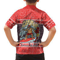 Custom New Zealand Christmas Kid Hawaiian Shirt Santa Catch The Wave Maori Pattern Retro Style LT03 - Polynesian Pride