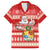 Tonga Christmas Family Matching Long Sleeve Bodycon Dress and Hawaiian Shirt The Santa Coat of Arms with Ngatu and Snow Pattern LT03 Dad's Shirt - Short Sleeve Red - Polynesian Pride