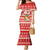 Tonga Christmas Family Matching Mermaid Dress and Hawaiian Shirt The Santa Coat of Arms with Ngatu and Snow Pattern LT03 Mom's Dress Red - Polynesian Pride