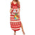 Tonga Christmas Family Matching Summer Maxi Dress and Hawaiian Shirt The Santa Coat of Arms with Ngatu and Snow Pattern LT03 Mom's Dress Red - Polynesian Pride