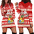 Tonga Christmas Hoodie Dress The Santa Coat of Arms with Ngatu and Snow Pattern LT03 - Polynesian Pride