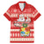 Custom Tonga Christmas Family Matching Mermaid Dress and Hawaiian Shirt The Santa Coat of Arms with Ngatu and Snow Pattern LT03 Dad's Shirt - Short Sleeve Red - Polynesian Pride