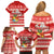 Custom Tonga Christmas Family Matching Off Shoulder Short Dress and Hawaiian Shirt The Santa Coat of Arms with Ngatu and Snow Pattern LT03 - Polynesian Pride