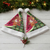 Hawaii Watermelon Mele Kalikimaka Christmas Santa Hat Tribal Pacific Pattern with Tropical Funny Santa Claus LT03 - Polynesian Pride