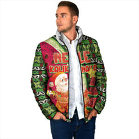 Hawaii Watermelon Mele Kalikimaka Padded Jacket Tribal Pacific Pattern with Tropical Funny Santa Claus LT03 - Polynesian Pride