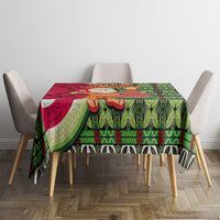 Hawaii Watermelon Mele Kalikimaka Tablecloth Tribal Pacific Pattern with Tropical Funny Santa Claus LT03 - Polynesian Pride