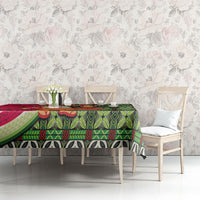 Hawaii Watermelon Mele Kalikimaka Tablecloth Tribal Pacific Pattern with Tropical Funny Santa Claus LT03 - Polynesian Pride