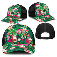 Hawaii Mele Kalikimaka Baseball Net Cap Tropical Plants with Santa Claus