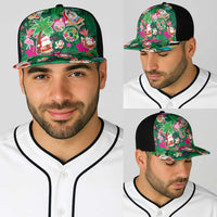 Hawaii Mele Kalikimaka Baseball Net Cap Tropical Plants with Santa Claus