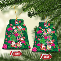Hawaii Mele Kalikimaka Ceramic Ornament Tropical Plants with Santa Claus