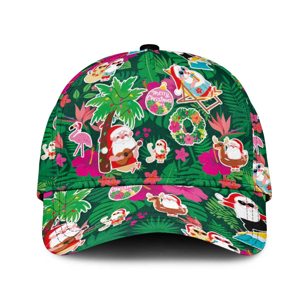 Hawaii Mele Kalikimaka Classic Cap Tropical Plants with Santa Claus