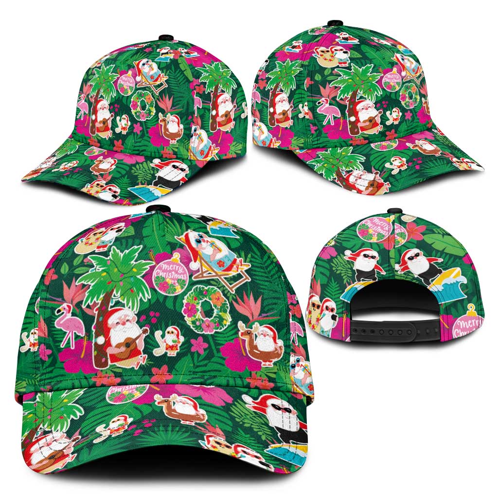 Hawaii Mele Kalikimaka Classic Cap Tropical Plants with Santa Claus