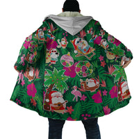 Hawaii Mele Kalikimaka Cloak Tropical Plants with Santa Claus LT03 - Polynesian Pride