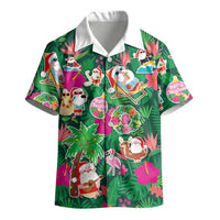 Hawaii Mele Kalikimaka Kid Hawaiian Shirt Tropical Plants with Santa Claus LT03 - Polynesian Pride