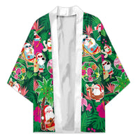 Hawaii Mele Kalikimaka Kimono Tropical Plants with Santa Claus LT03 Unisex Multicolor - Polynesian Pride