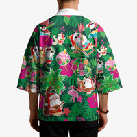 Hawaii Mele Kalikimaka Kimono Tropical Plants with Santa Claus LT03 - Polynesian Pride