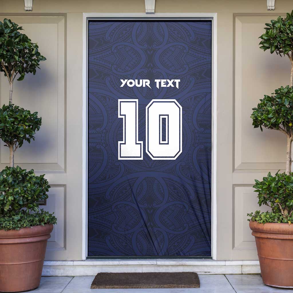 Custom Rugby Toa Samoa Door Cover Champions Six Eight Five LT03 Blue - Polynesian Pride