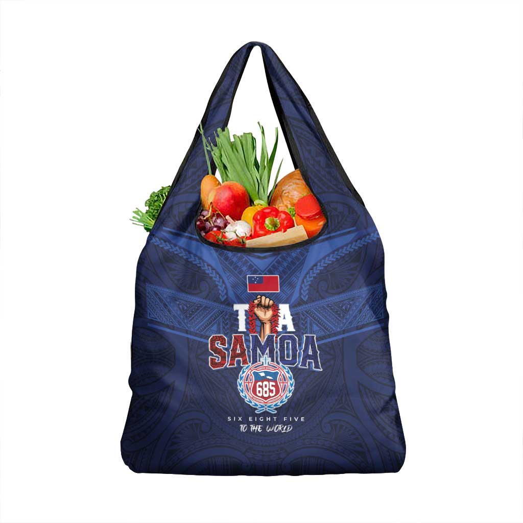 Rugby Toa Samoa Grocery Bag Champions Six Eight Five LT03 1-pack One Size Blue - Polynesian Pride