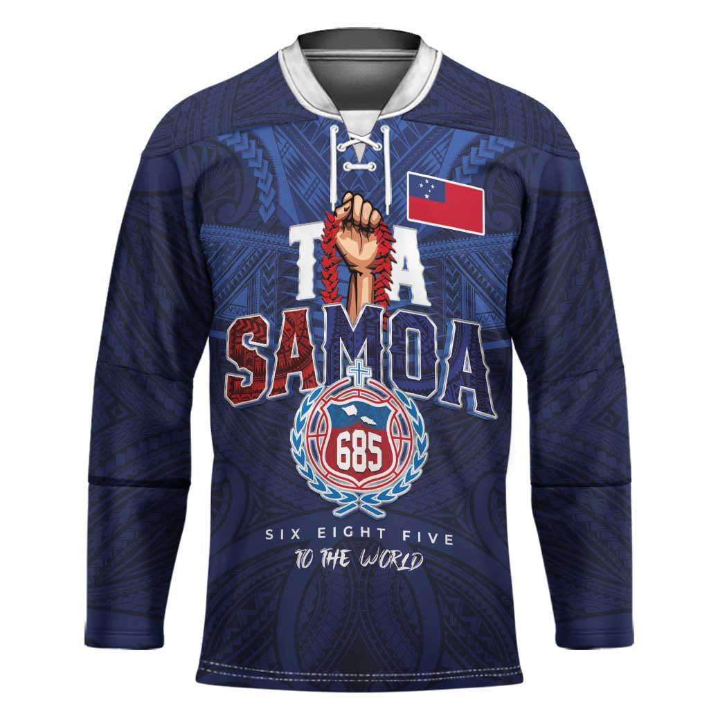 Custom Rugby Toa Samoa Hockey Jersey Champions Six Eight Five LT03 Unisex Blue - Polynesian Pride