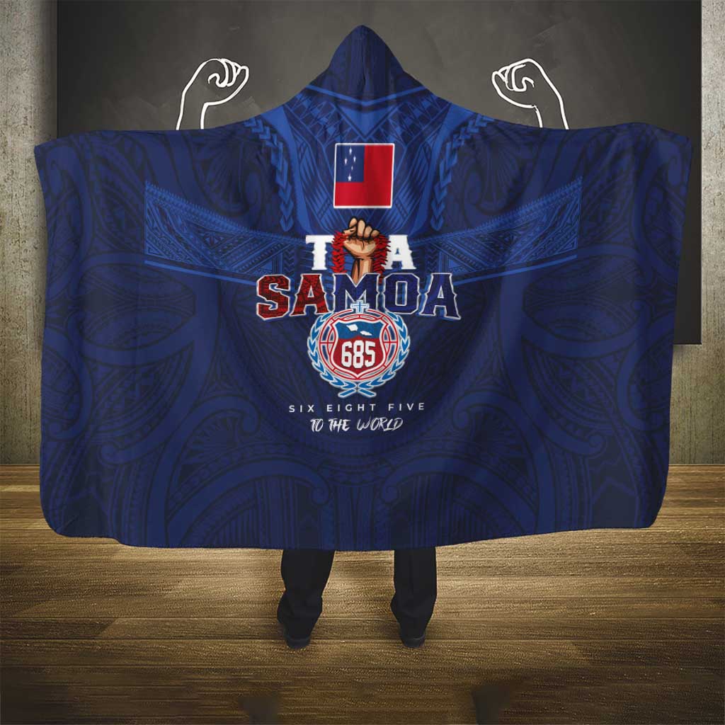 Rugby Toa Samoa Hooded Blanket Champions Six Eight Five LT03 - Polynesian Pride