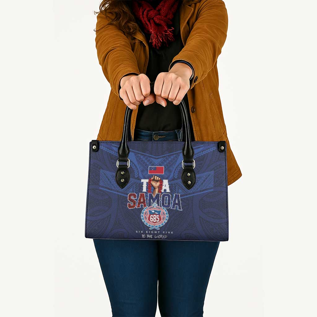 Rugby Toa Samoa Leather Bag Champions Six Eight Five LT03 - Polynesian Pride