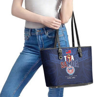 Rugby Toa Samoa Leather Tote Bag Champions Six Eight Five LT03 - Polynesian Pride