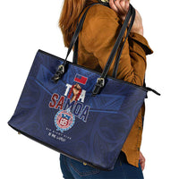 Rugby Toa Samoa Leather Tote Bag Champions Six Eight Five LT03 - Polynesian Pride
