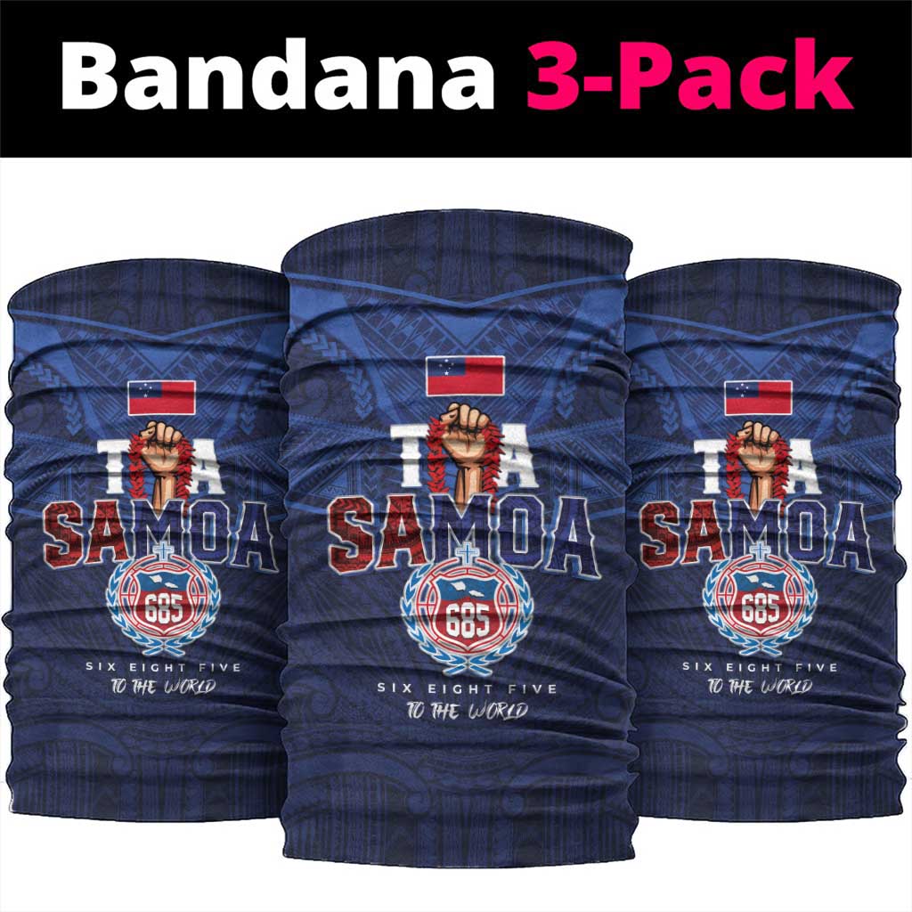 Rugby Toa Samoa Neck Gaiter Champions Six Eight Five LT03 package One Size: 25*50cm Blue - Polynesian Pride