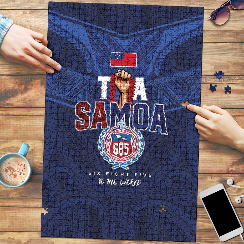 Rugby Toa Samoa Puzzle Champions Six Eight Five LT03 Blue - Polynesian Pride